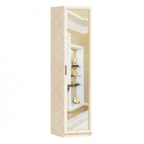 Распашной шкаф Александрия с зеркалом ЛД 625.042, Рустика/Кожа Ленто в Саратове