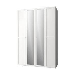 Распашной шкаф Харрис 60, белый + 2 фасад зеркало, +2 фасад стандарт в Саратове