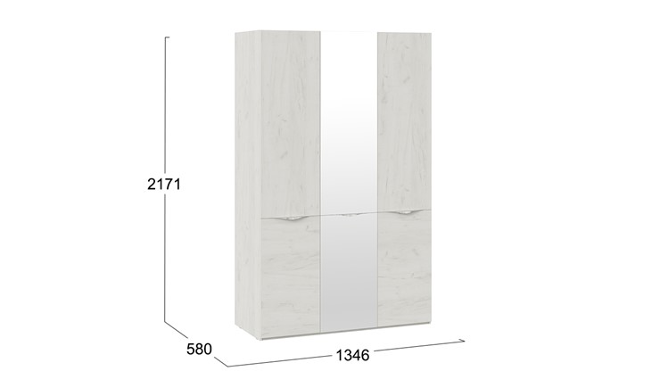Шкаф распашной Либерти, Дуб крафт белый СМ-297.07.432 в Саратове - изображение 3