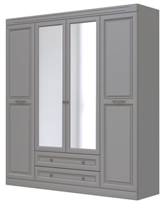 Шкаф четырехдверный в спальню Олимп ШР-4 (антрацит) 2 зеркала в Саратове