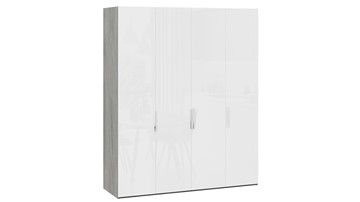 Шкаф для одежды Эмбер СМ-348.07.011 (Дуб Гамильтон/Белый глянец) в Саратове