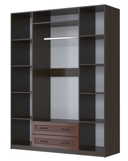 Шкаф четырехстворчатый в спальню Кантри, лак орех ШР-4, с 2мя зеркалами в Энгельсе - изображение 1