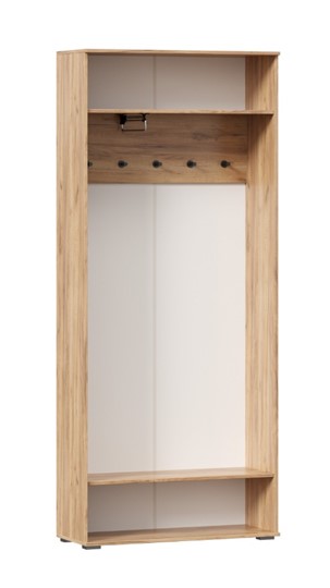 Шкаф двухстворчатый Фиджи с декоративными накладками 659.310, Дуб Золотой/Белый в Саратове - изображение 2