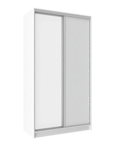 Шкаф 1200 Домашний Зеркало/ЛДСП, Белый в Саратове