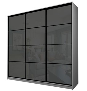 Шкаф 3-х дверный MAX МШ-27-6-24-222, Профиль Черный/Цвет Серый/с темно-серой пленкой Oracal в Саратове