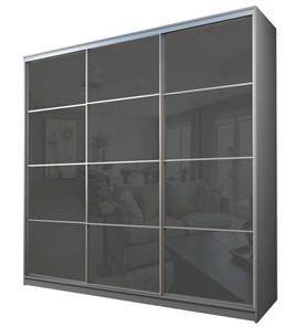 Шкаф 3-х дверный MAX МШ-27-6-24/2-222, Профиль Серебро/Цвет Серый/с темно-серой пленкой Oracal в Саратове