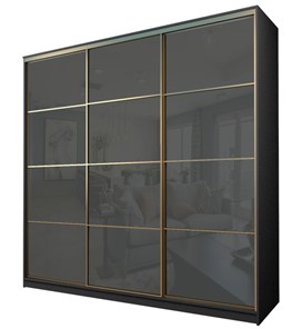 Шкаф 3-х дверный MAX МШ-27-6-27-222, Профиль Золото/Цвет Графит/с темно-серой пленкой Oracal в Саратове