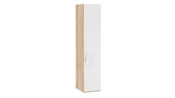 Шкаф одностворчатый Эмбер СМ-348.07.001 (Яблоня Беллуно/Белый глянец) в Саратове