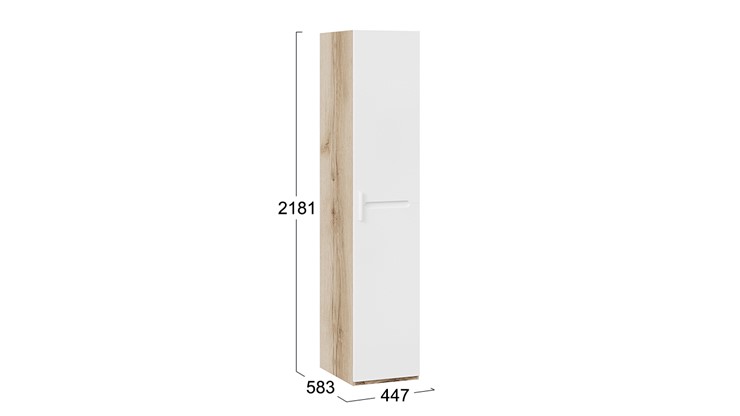 Шкаф для белья Фьюжн  ТД-260.07.01 (Дуб Делано, Белый глянец) в Энгельсе - изображение 3