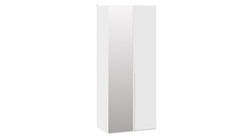 Шкаф с 1 глухой и 1 зеркальной дверями Порто (580) СМ-393.07.005 (Белый жемчуг/Белый софт) в Энгельсе