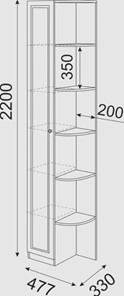 Угловой шкаф-стеллаж Беатрис М13 левый (Орех Гепланкт) в Саратове - предосмотр 3