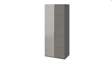 Шкаф распашной Наоми с 1 зеркальной левой дверью, цвет Фон серый, Джут СМ-208.07.04 L в Саратове