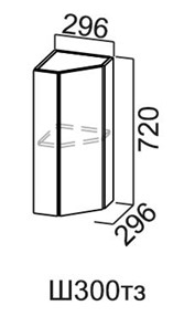 Кухонный шкаф торцевой закрытый Модус, Ш300тз/720, галифакс в Энгельсе
