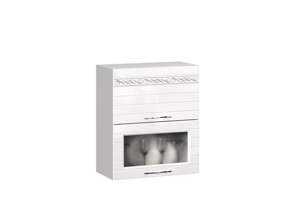 Кухонный шкаф Анастасия 600 с 2 подъемными дверьми 004.521.000 белый глянец в Саратове - изображение