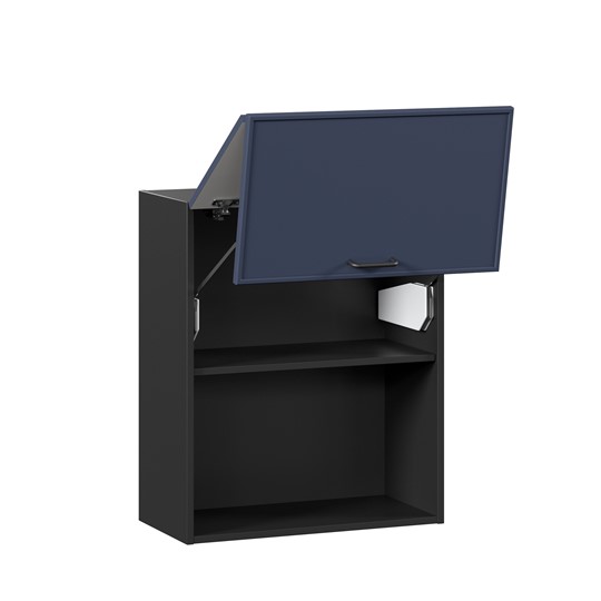 Навесной горизонтальный шкаф 600 комбинированный Индиго ЛД 298.970.000.167, Чёрный/Тёмно-синий в Энгельсе - изображение 1