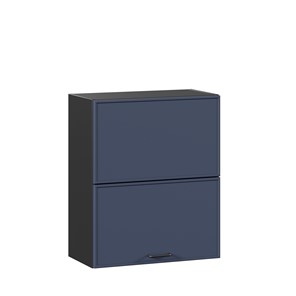 Навесной горизонтальный шкаф 600 комбинированный Индиго ЛД 298.970.000.167, Чёрный/Тёмно-синий в Саратове - предосмотр
