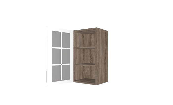 Кухонный шкаф Прованс (Дуб сонома трюфель/Крем) со стеклом В_72-40_1ДРс в Энгельсе - изображение 1