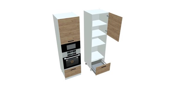 Шкаф-пенал на кухню П7 3, Дуб крафт/Белый в Энгельсе - изображение