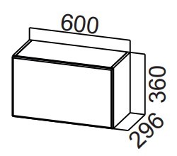 Шкаф кухонный настенный Стайл, ШГ600/360 горизонтальный, МДФ в Энгельсе