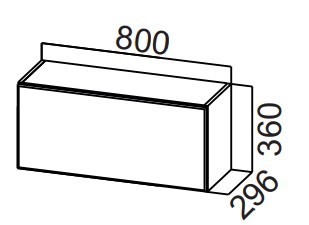 Настенный шкаф на кухню Стайл, ШГ800/360 горизонтальный, МДФ в Энгельсе