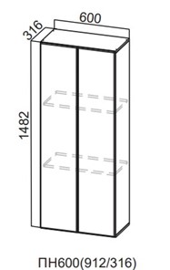 Шкаф-пенал навесной Модерн New, ПН600(912/316), МДФ в Энгельсе
