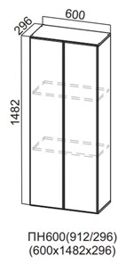 Шкаф-пенал навесной Вельвет, ПН600(912/296) в Саратове