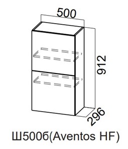 Шкаф навесной на кухню Модерн New барный, Ш500б(Aventos HF)/912, МДФ в Саратове - предосмотр