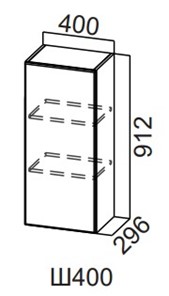 Навесной кухонный шкаф Модерн New, Ш400/912, МДФ в Саратове