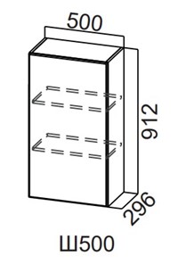Шкаф навесной на кухню Модерн New, Ш500/912, МДФ в Саратове