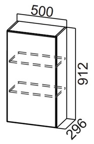 Навесной кухонный шкаф Стайл, Ш500/912, МДФ в Энгельсе