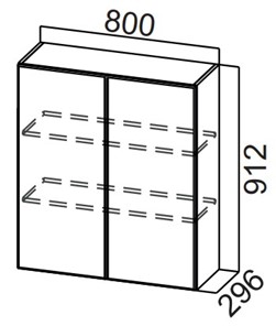 Распашной кухонный шкаф Стайл, Ш800/912, МДФ в Энгельсе