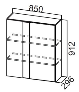 Угловой шкаф на кухню Стайл, Ш850у/912, МДФ в Саратове