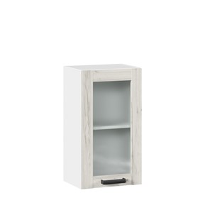 Кухонный шкаф 400 со стеклом Винченца ЛД 234.320.000.028, Белый/Дуб Крафт белый в Энгельсе