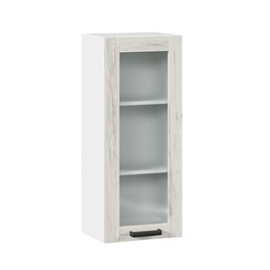Шкаф на кухню 400 высокий со стеклом Винченца ЛД 234.420.000.036, Белый/Дуб Крафт белый в Энгельсе