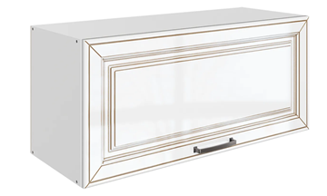 Кухонный шкаф Атланта L800 Н360 (1 дв. гл.) эмаль (белый/белый глянец патина золото) в Энгельсе