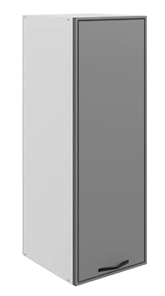 Навесной кухонный шкаф Монако L400 Н900 (1 дв. гл.), белый/графит матовый в Саратове