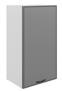 Кухонный навесной шкаф Монако L450 Н900 (1 дв. гл.), белый/графит матовый в Саратове