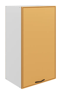 Шкаф настенный Монако L450 Н900 (1 дв. гл.), белый/охра матовый в Энгельсе