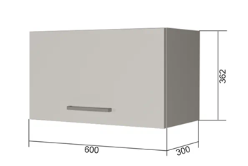 Навесной шкаф В360, Белое гладкое Ламарти/Антрацит в Саратове