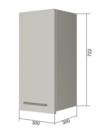 Навесной кухонный шкаф В7 30, Сатин/Антрацит в Саратове - изображение