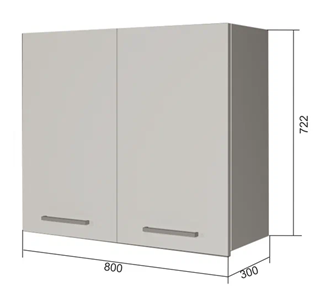 Навесной кухонный шкаф В7 80, МДФ Графит/Белый в Саратове