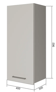 Навесной кухонный шкаф В9 40, Сатин/Белый в Энгельсе