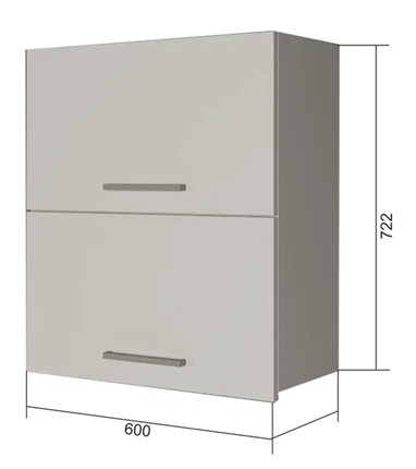 Шкаф настенный ВГ2 60, Сатин/Антрацит в Саратове - изображение