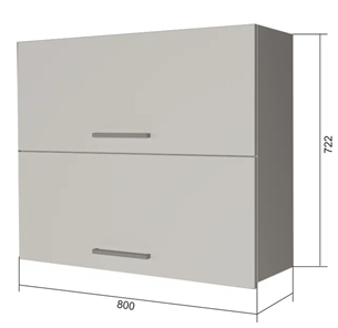 Навесной кухонный шкаф ВГ2 80, Сатин/Белый в Энгельсе