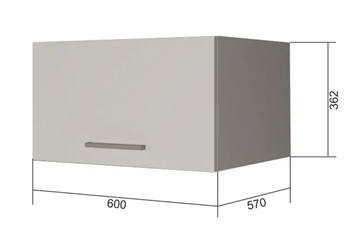 Кухонный навесной шкаф ВГ60Г, Белое гладкое Ламарти/Антрацит в Саратове - предосмотр