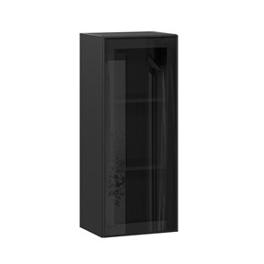 Шкаф кухонный высокий со стеклом 400 Индиго ЛД 298.420.000.068, Чёрный/Чёрный в Энгельсе