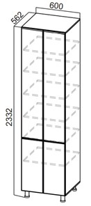 Шкаф-пенал распашной Стайл, П600г(2332), МДФ в Саратове