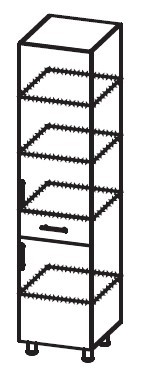Шкаф-пенал Модерн А40 МДФ глянец, металлик, премиум в Энгельсе - изображение