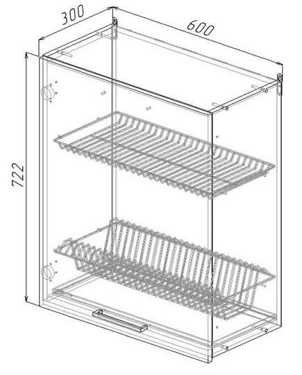 Шкаф с сушкой для посуды ВС7 60, Антрацит/Антрацит в Энгельсе - изображение 1