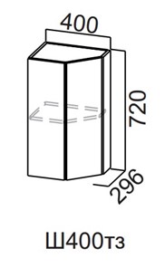 Торцевой кухонный шкаф закрытый Модерн New, Ш400тз/720, МДФ в Саратове